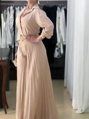 Women's Elegant Solid Color Wide Leg Jumpsuit Without Belt