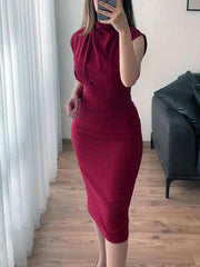 Women's Elegant Solid Color Bodycon Dress