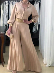 Women's Elegant Solid Color Wide Leg Jumpsuit Without Belt