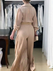 Women's Elegant Solid Color Wide Leg Jumpsuit Without Belt