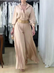 Women's Elegant Solid Color Wide Leg Jumpsuit Without Belt