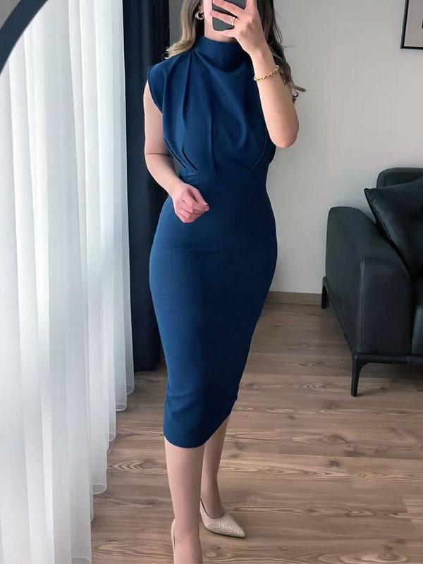 Women's Elegant Solid Color Bodycon Dress