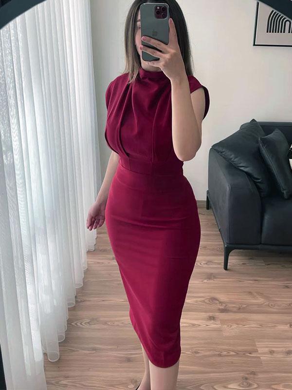 Women's Elegant Solid Color Bodycon Dress