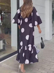 Women's Fashion Polka Dot Lantern sleeves Dress