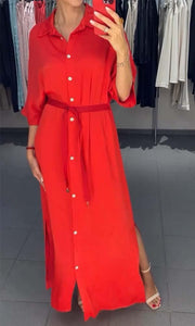 Casual And Comfortable Long Red Dress