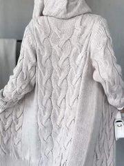 Women's Hooded Long Sleeve Knitted Cardigan