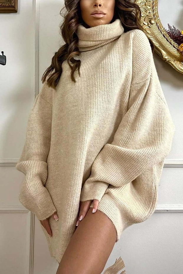 Women's casual turtleneck loose sweater