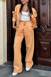 Women's Casual Sports Baseball Jacket and Pants Set