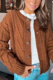 Women's casual solid color sweater cardigan