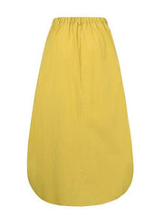 Half-length skirt with large hem, A-line skirt, high-waisted large size long skirt