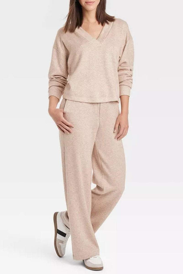 Women's V-neck Long-sleeved Casual Suit