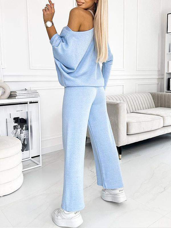 Women's Crew Neck Long Sleeve Casual Suit