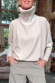 Women's casual solid color turtleneck sweater