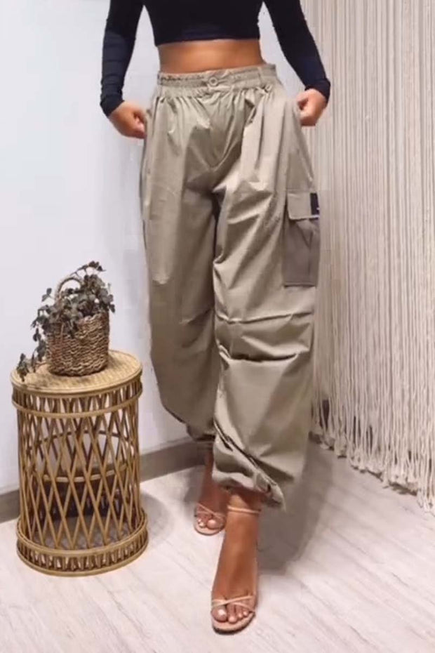 Women's casual loose cargo trousers