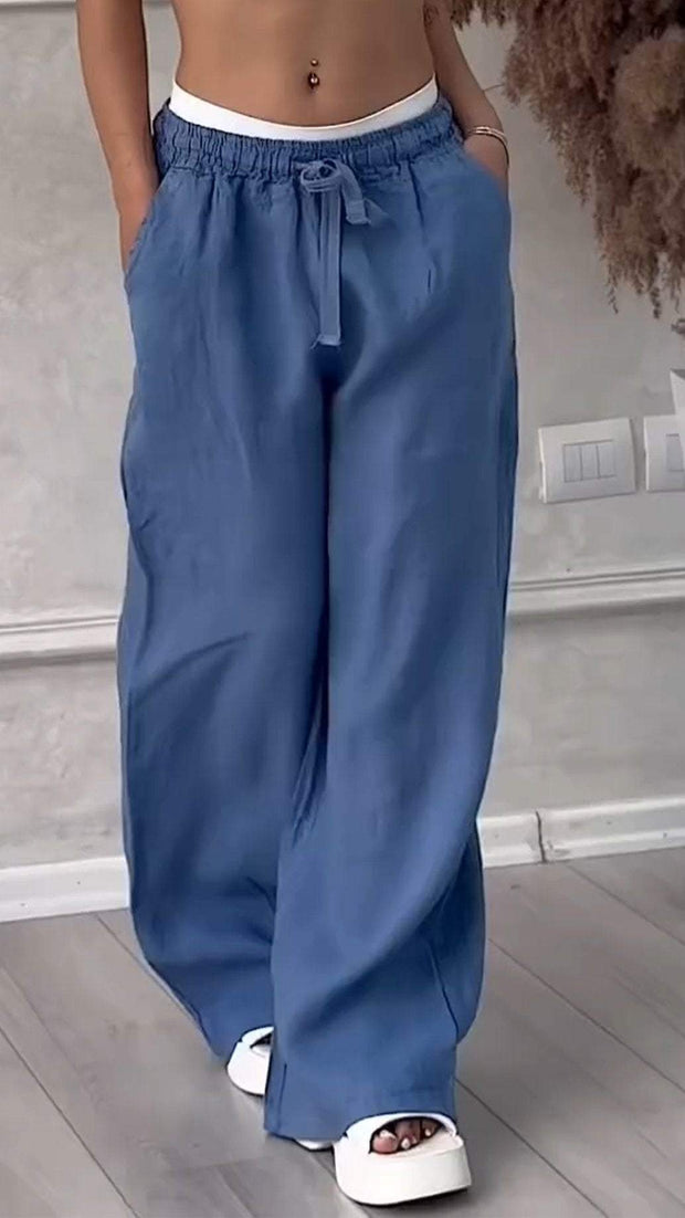 Casual Strappy Loose Wide Leg Pants