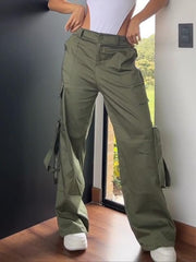 Women's solid color casual work trousers