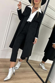 Women's fashionable long coat pants suit