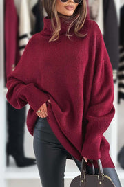 Women's casual turtleneck loose sweater