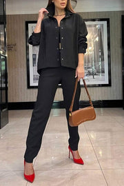 Women's Casual Lapel Two-piece Suit