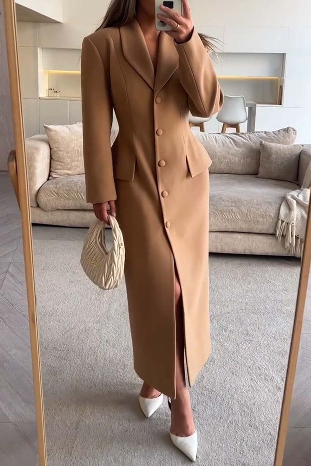 Women's fashion slim solid color dress