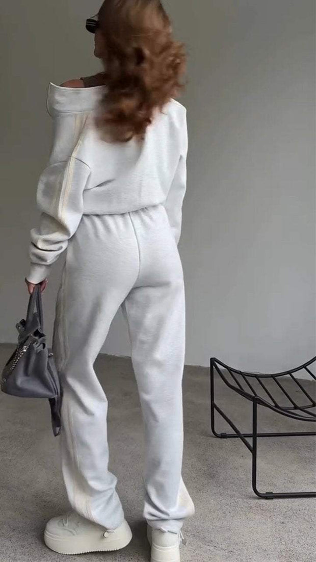 Solid Color Tracksuit for Women