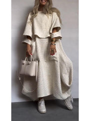 Cotton and linen casual loose dress