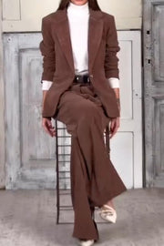 Ladies Casual Commuting Corduroy Suit