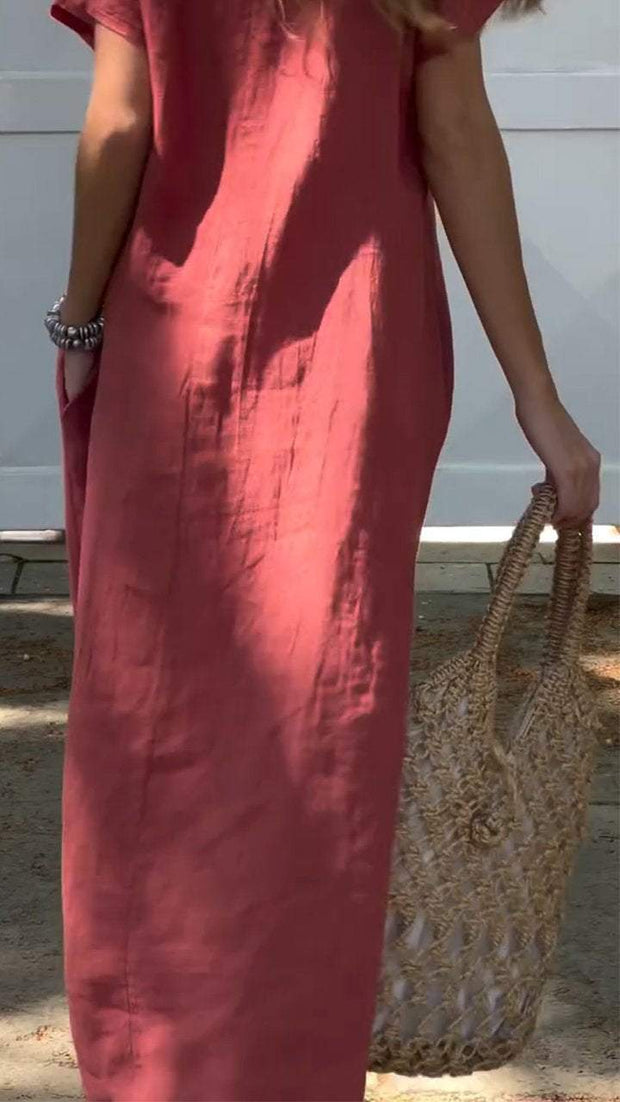 Women's Summer Crew-neck Long Dress