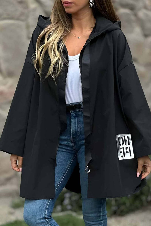 Women's Casual Hooded Loose Windbreaker