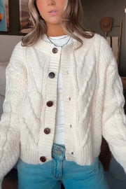 Women's casual solid color sweater cardigan