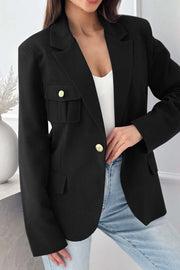 Women's Fashion Long Sleeve Single Breasted Solid Color Blazer