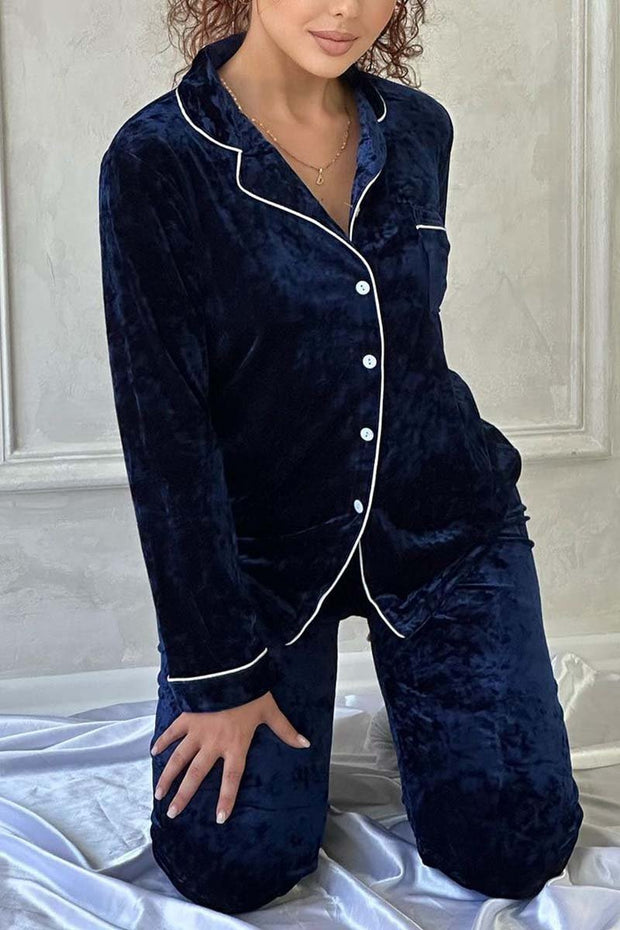 Women's Casual Home Solid Color Pajamas Set