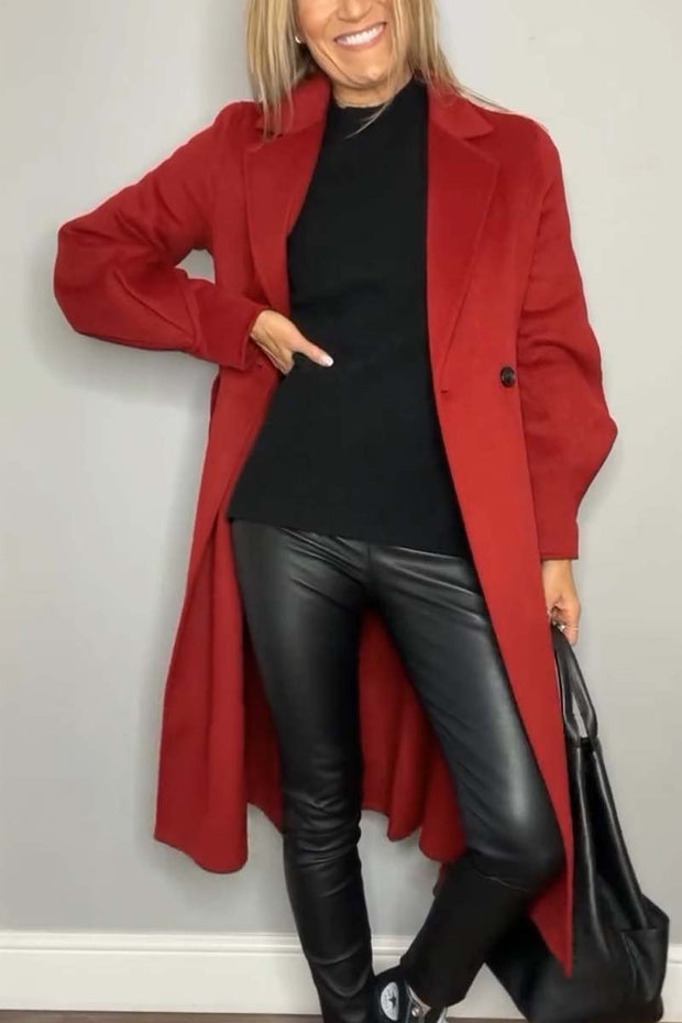 Women's casual solid color lapel coat