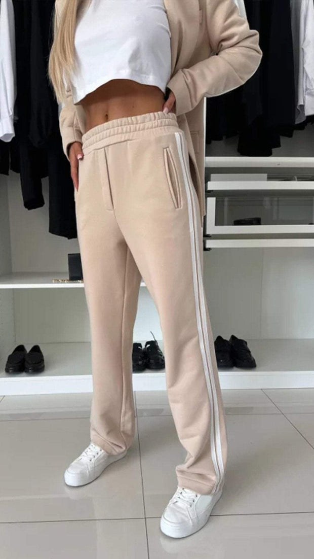 Women's Lapel Long-sleeved Striped Casual Suit