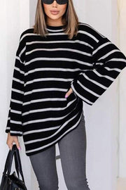 Women's Casual Round Neck Striped T-shirt