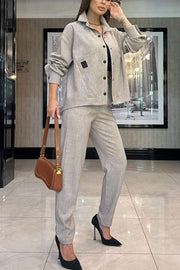 Women's Casual Lapel Two-piece Suit