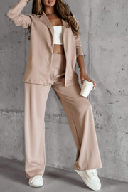 Women's Side Striped Lapel Long Sleeve Casual Suit