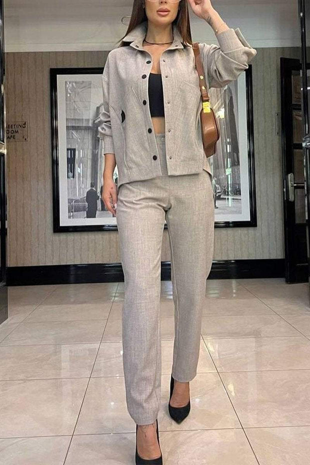 Women's Casual Lapel Two-piece Suit