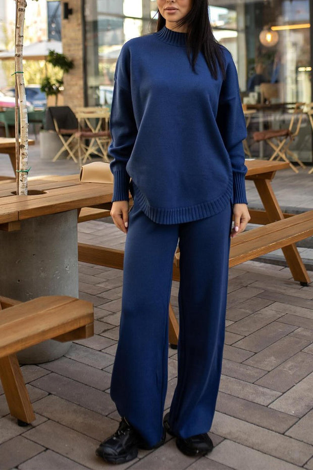 Women's Casual Round-neck Long-sleeved Two-piece Suit