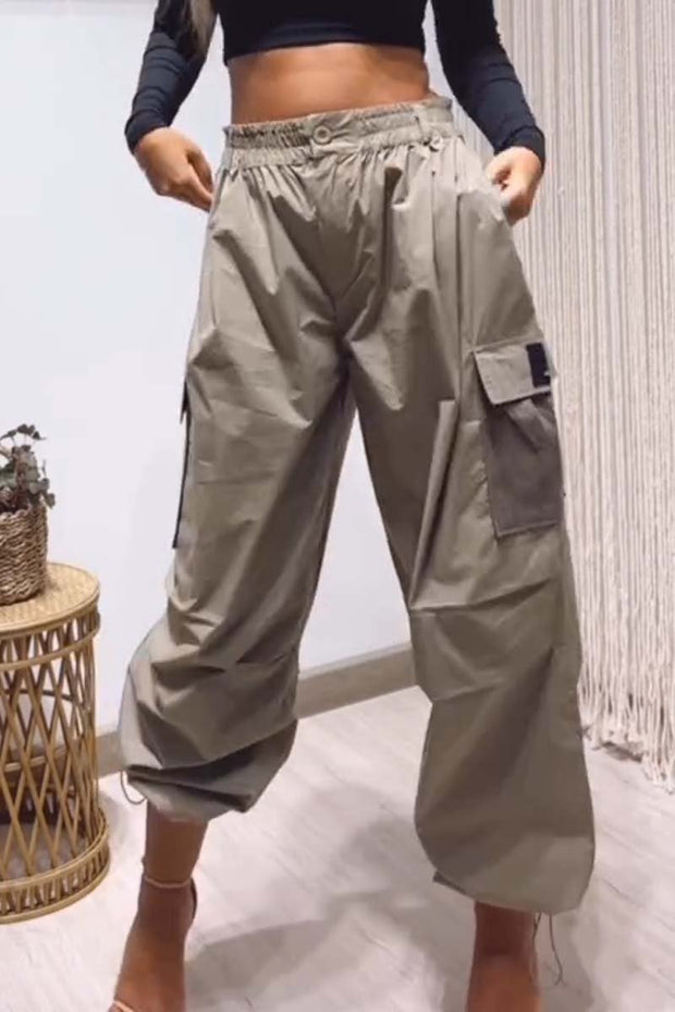 Women's casual loose cargo trousers