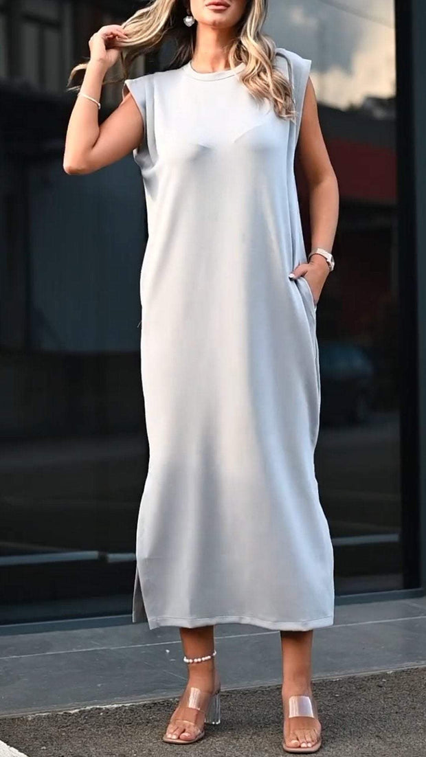 Women's Round Neck Sleeveless Casual Dress