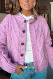 Women's casual solid color sweater cardigan