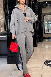 Women's Casual Lapel Two-piece Suit