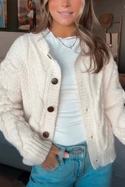 Women's casual solid color sweater cardigan