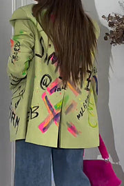 Women's Printed Casual Blazer Tops