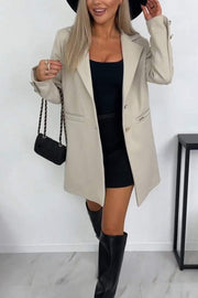 Women's Casual Lapel Mid-length Coat