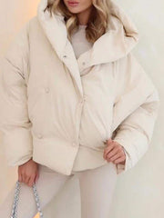 Women's Hooded Long Sleeve Solid Color Casual Cotton Coat