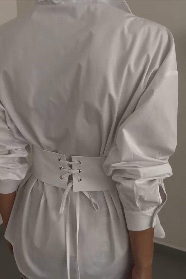 Women's Casual Lapel Waist Shirt