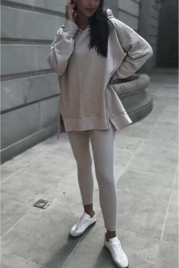 Women's Casual Hooded Sweatshirt Two Piece Set