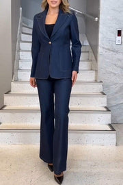 Women's Lapel Long Sleeve Two Piece Suit